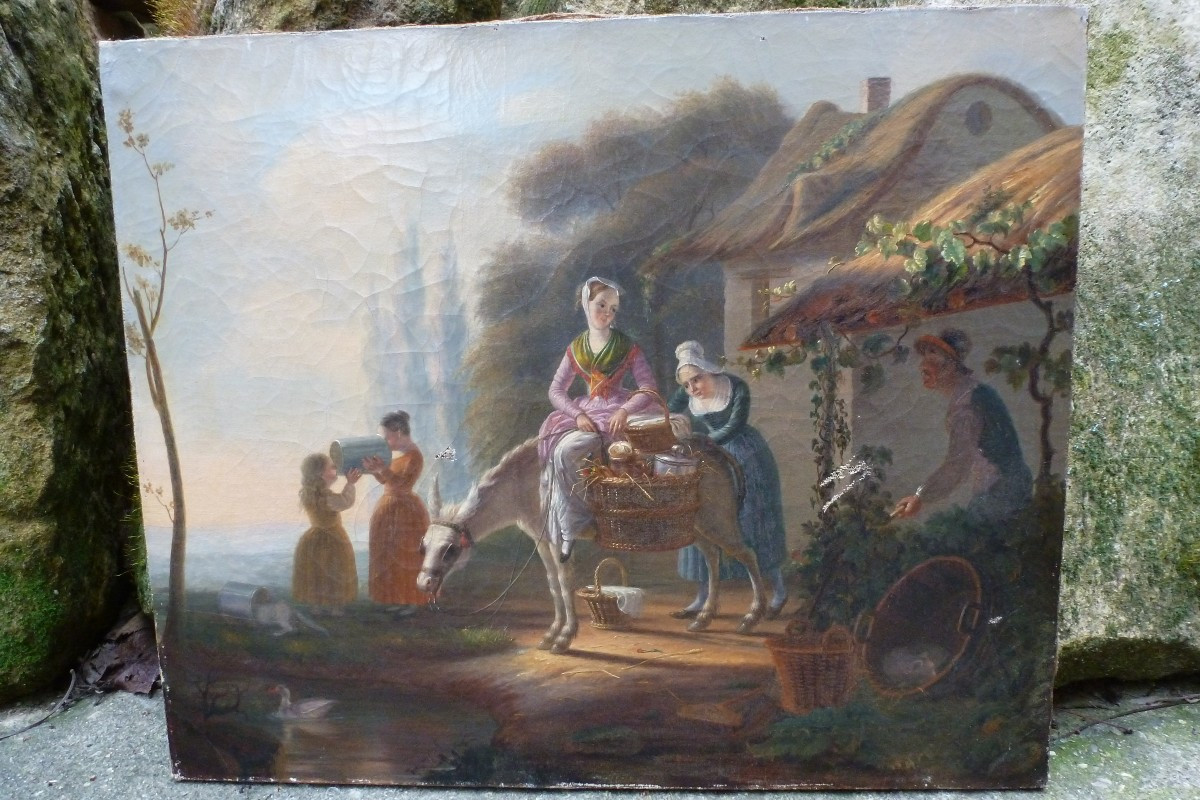 Huile sur toile  debut XIX e siecle 