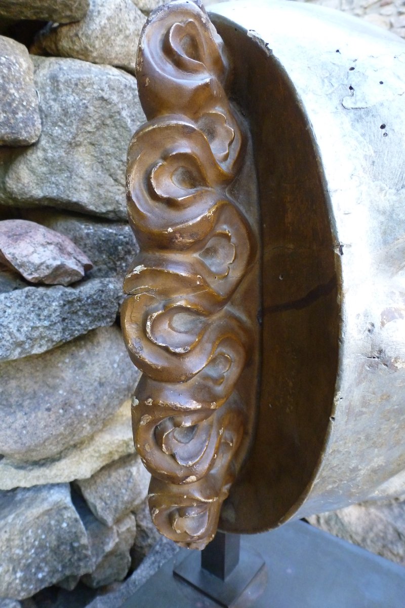 Fragment de statue en bois XVIII e -photo-4