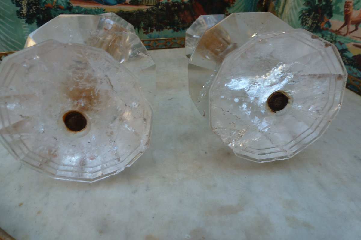 paire de bougeoirs en cristal de roche  circa 1930-photo-4