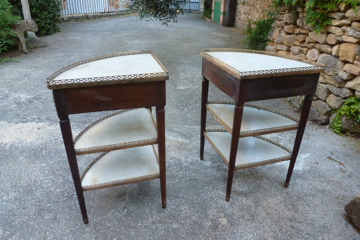 Pair Of Corner Side Tables By A. Schuman, 18th Century.-photo-7