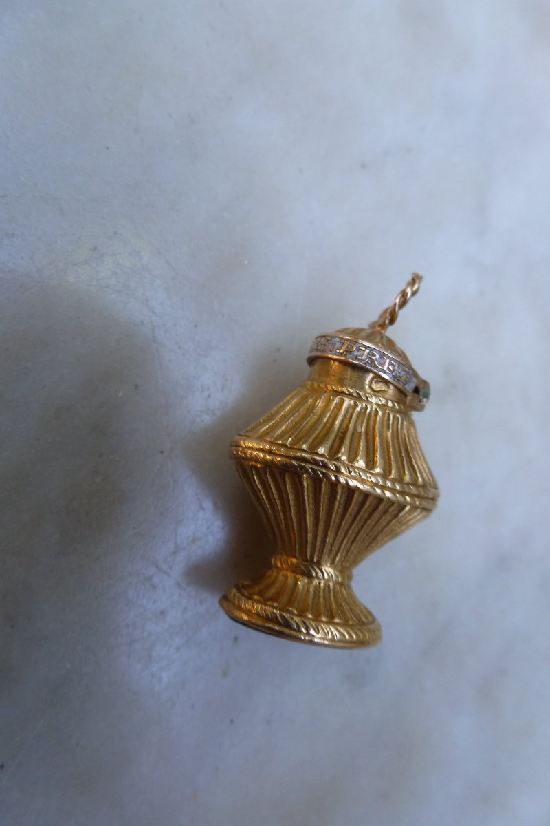 Pendentif flacon en or debut XIX e siecle-photo-4