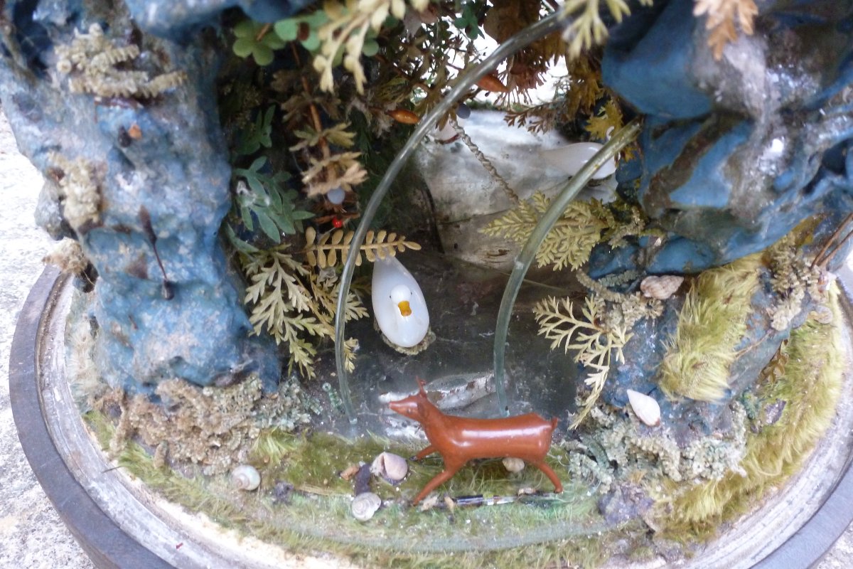 Diorama Under A Glass Dome, Circa 1860-photo-1