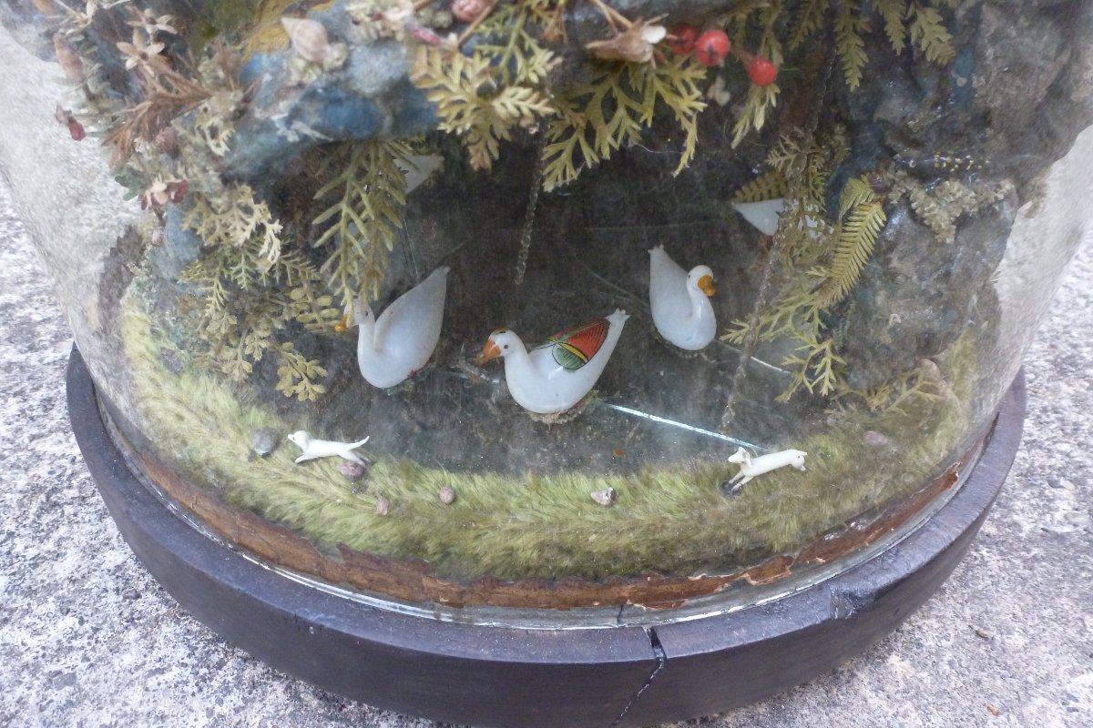 Diorama Under A Glass Dome, Circa 1860-photo-7