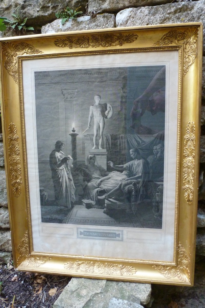 Gravure de  Charles Simon PRADIER d apres Jean Dominique INGRES : Tu Marcellus eris .