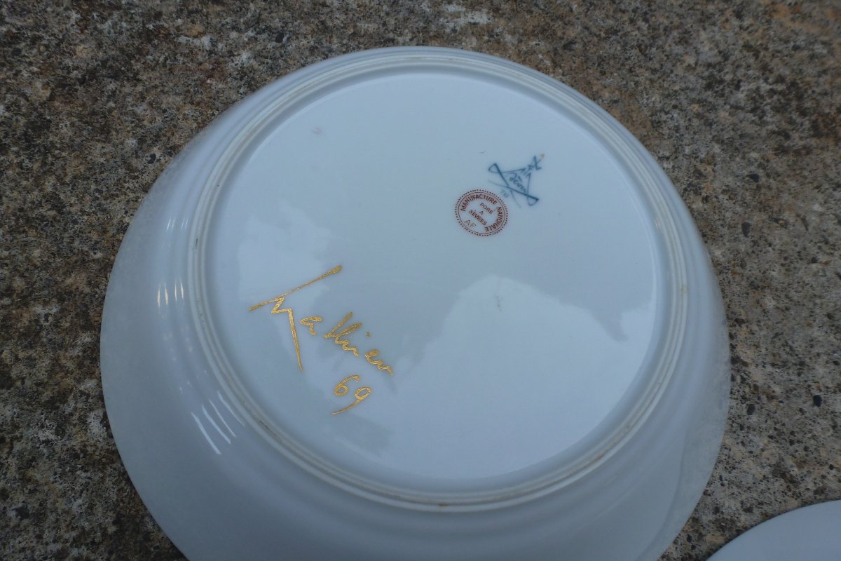 Georges Mathieu (1921–2012) Pair Of Sèvres Porcelain Plates-photo-4