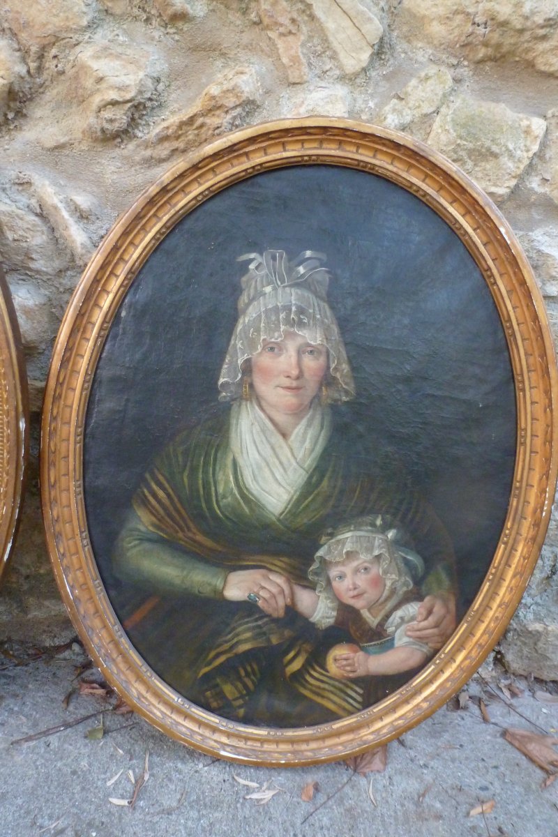 Paire d huiles sur toile epoque XVIII e siecle-photo-3