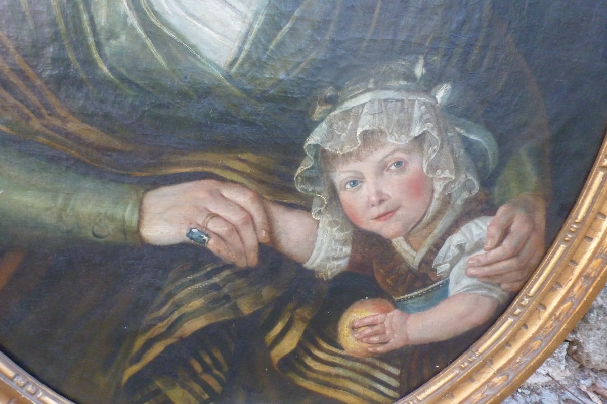 Paire d huiles sur toile epoque XVIII e siecle-photo-2