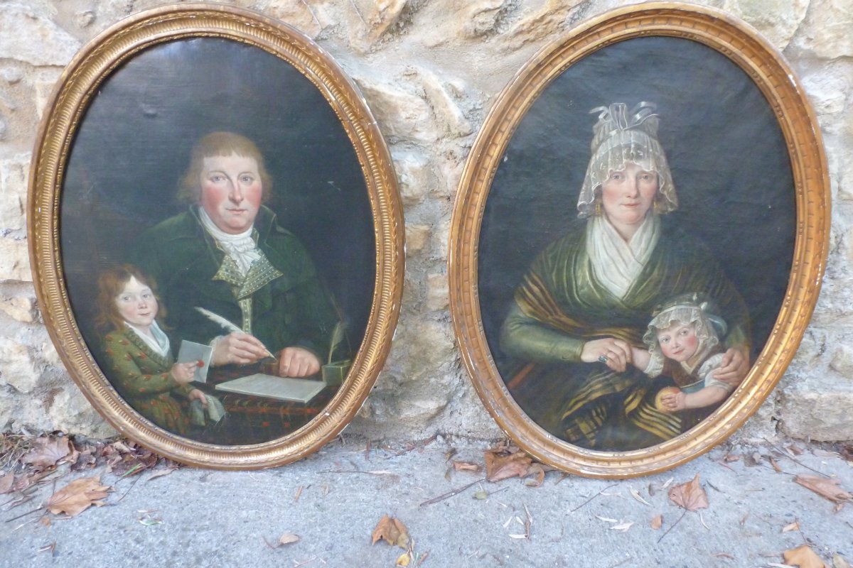 Paire d huiles sur toile epoque XVIII e siecle
