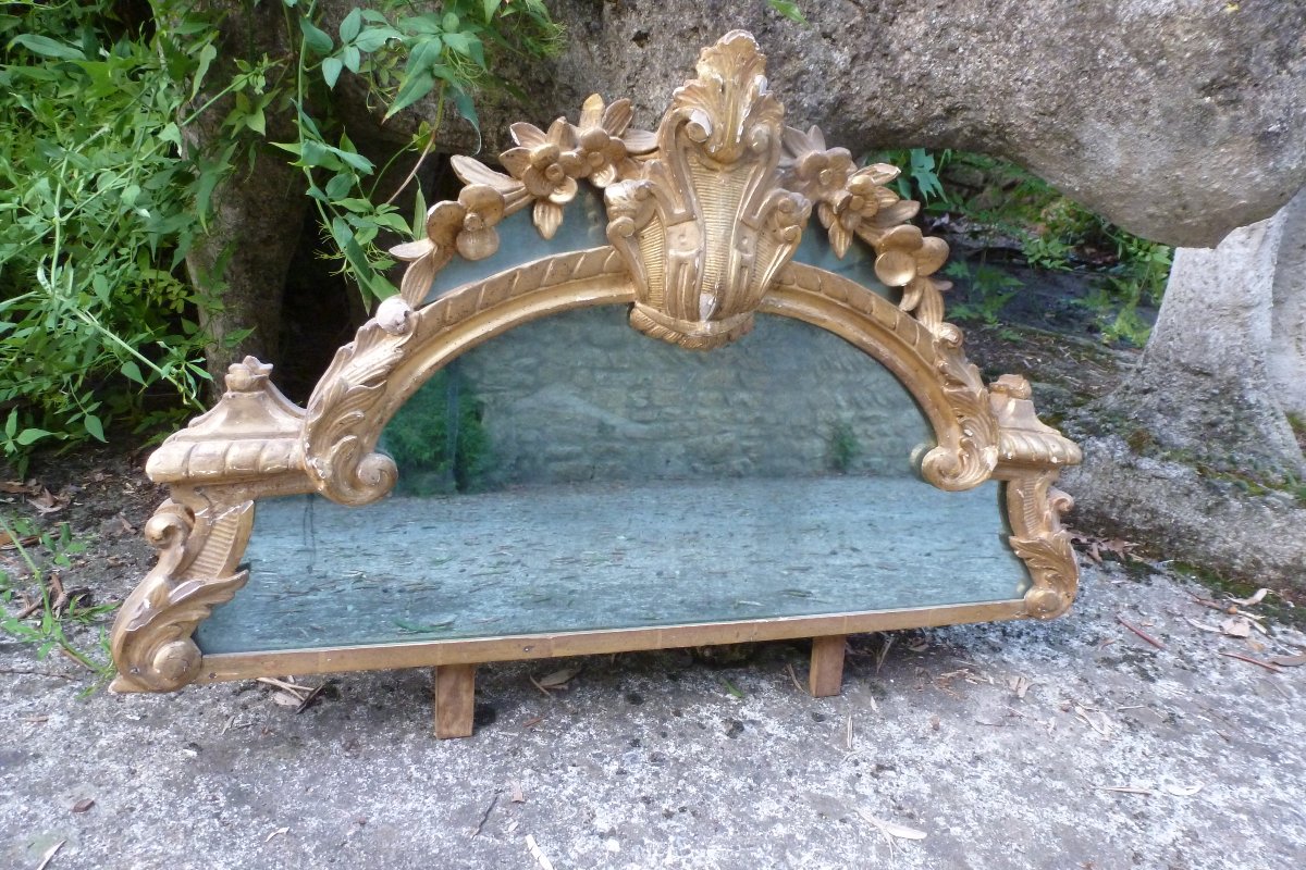 Fronton de miroir  epoque XIX e siecle