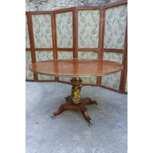 Large Victorian Pedestal Table 19th Century 