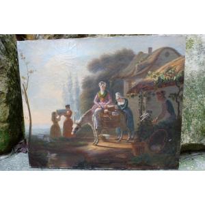 Huile sur toile  debut XIX e siecle 