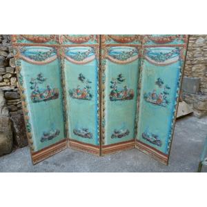 Folding Screen With Wallpaper-style Decoration, Circa 1830