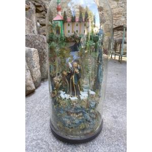 Diorama sous globe circa 1860