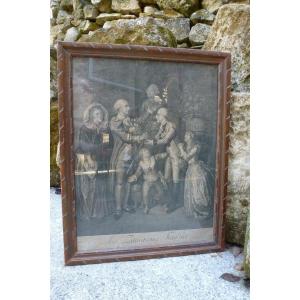Engraving Titled “french Patriotism,” 19th Century