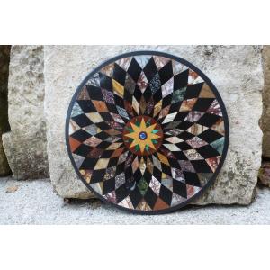 Gueridon Tray With Marble Marquetry, Early 19th Century