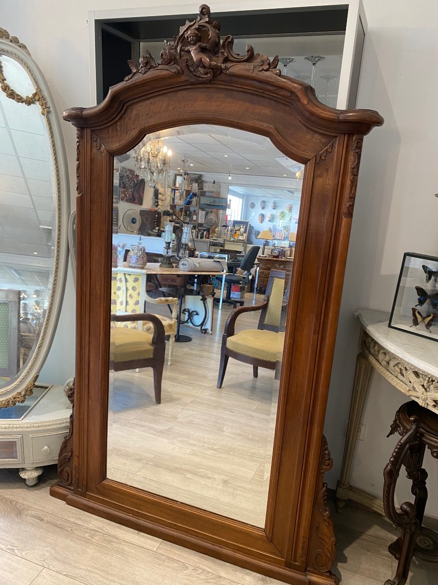 Important Miroir Cadre Bois Massif  -photo-3