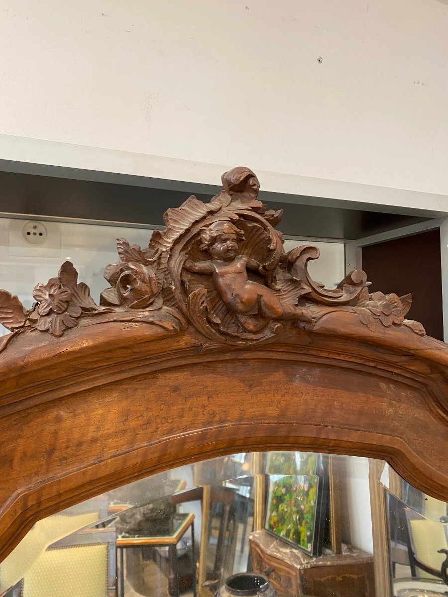 Important Miroir Cadre Bois Massif  -photo-7