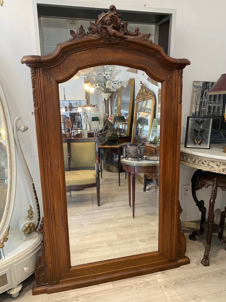 Important Miroir Cadre Bois Massif  