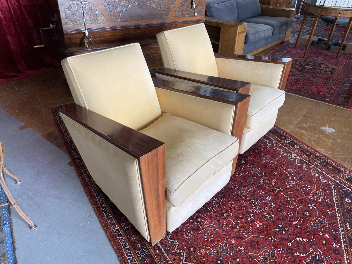 Paire De Fauteuils Art Déco -photo-1