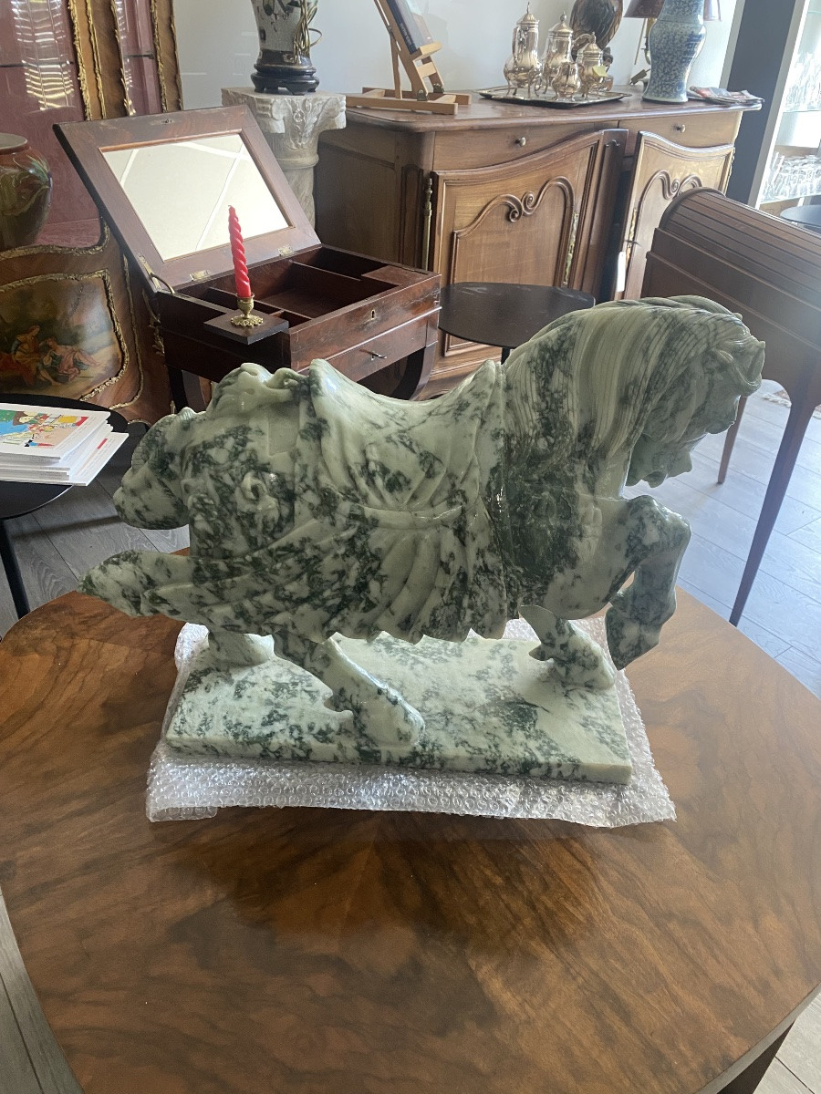 Large Green Hard Stone Horse -photo-6
