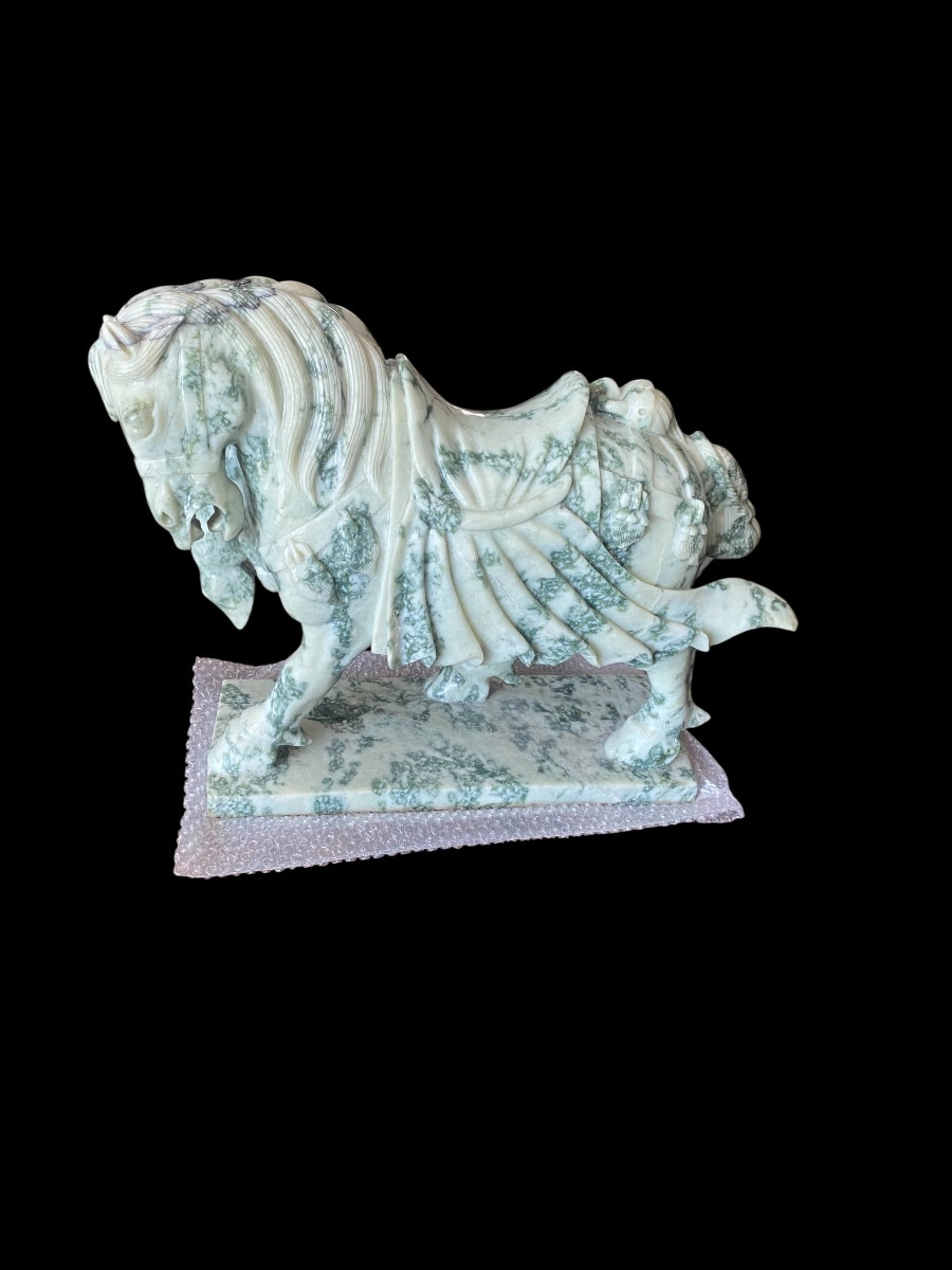Large Green Hard Stone Horse 