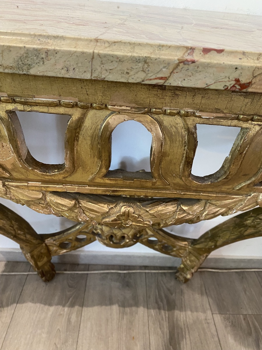 Louis XV Console In Gilded Wood -photo-2