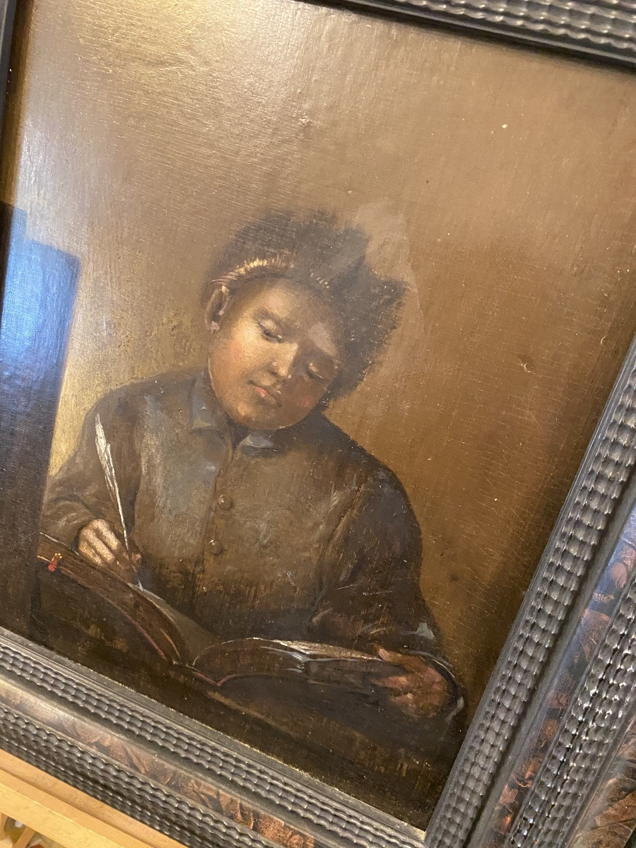 Portrait On Wood 17th-18th Century …-photo-3