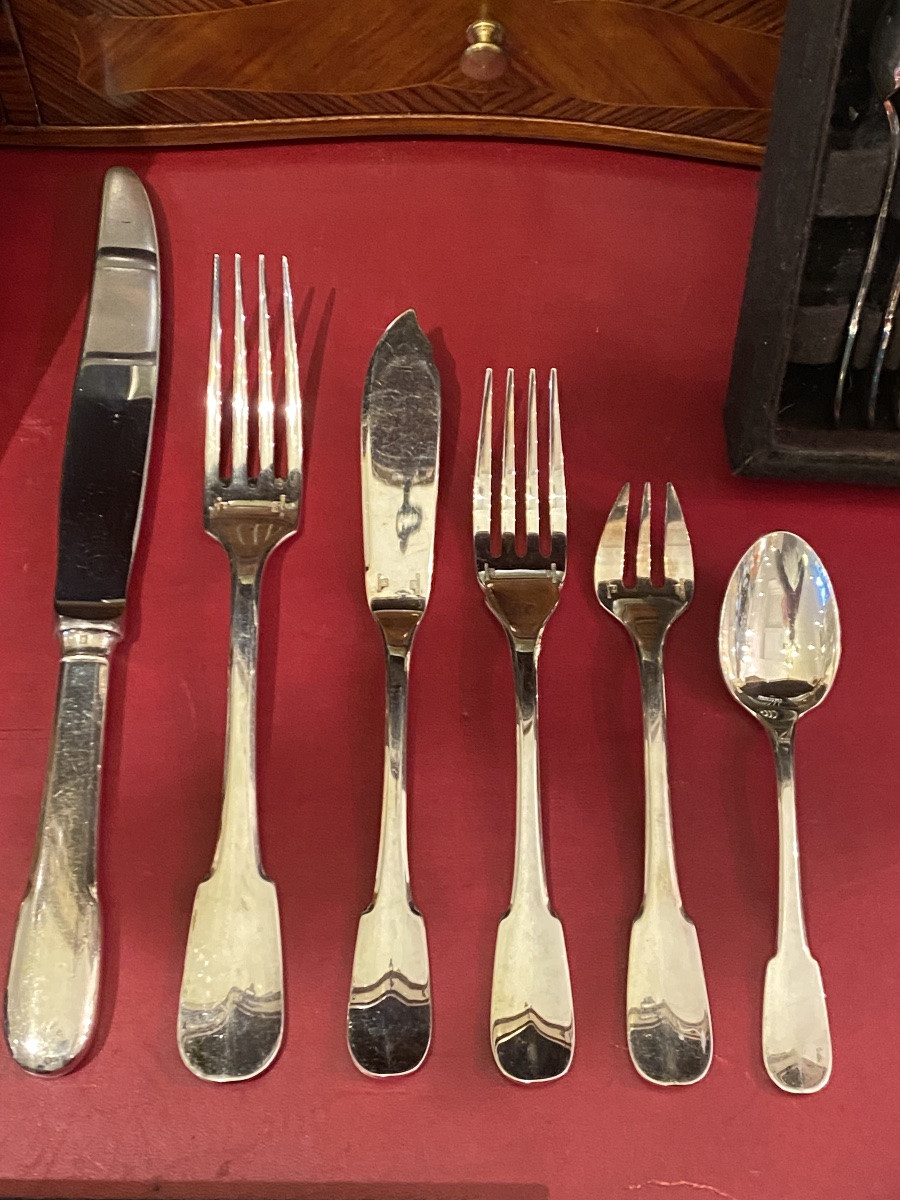 Christofle couverts 71 pièces Cluny avec boîtes -photo-2