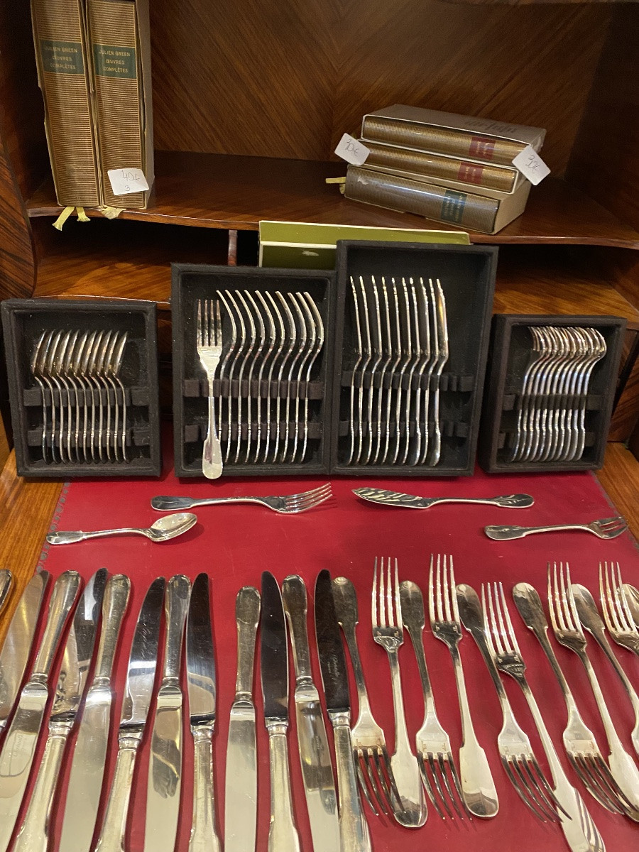 Christofle couverts 71 pièces Cluny avec boîtes -photo-2