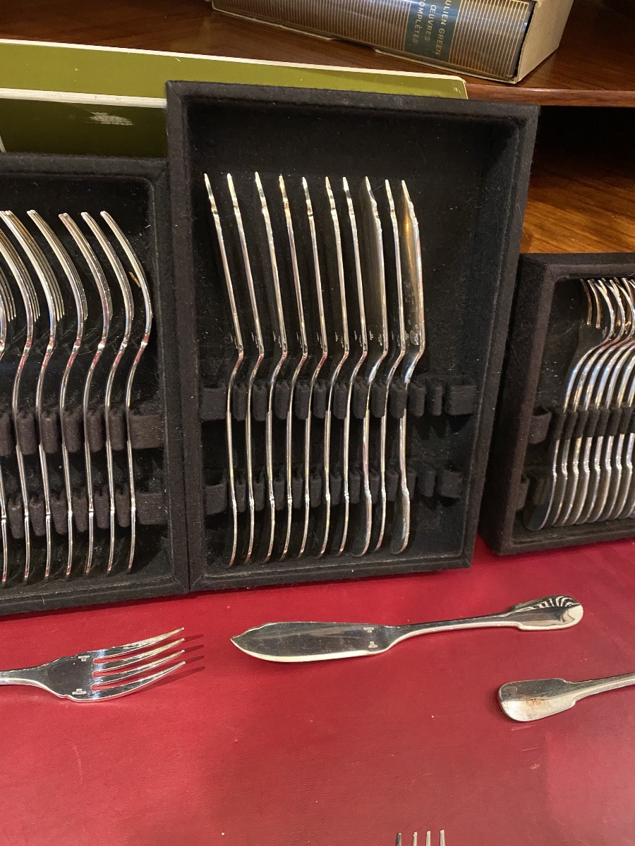 Christofle couverts 71 pièces Cluny avec boîtes -photo-6