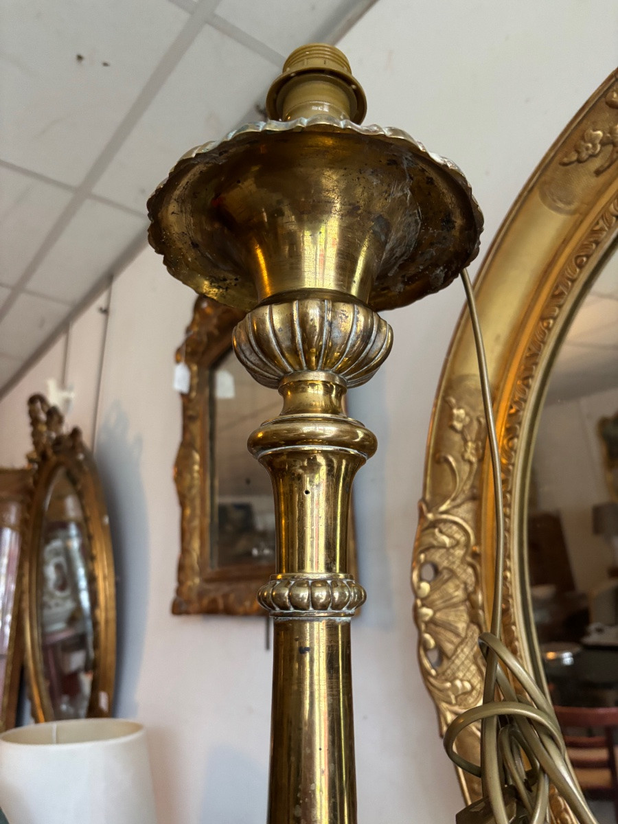 Candélabre d église bronze 19 iem -photo-3