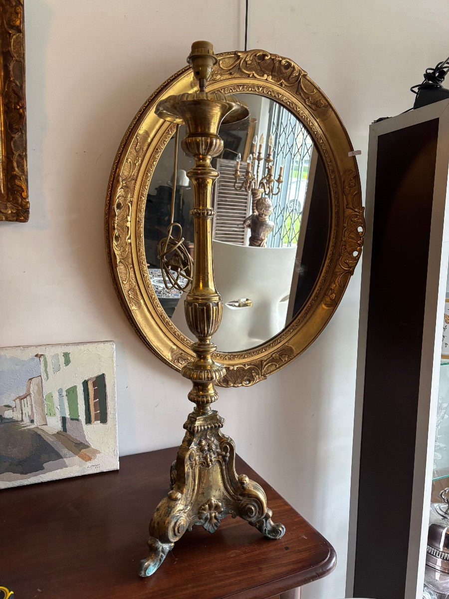 Candélabre d église bronze 19 iem 