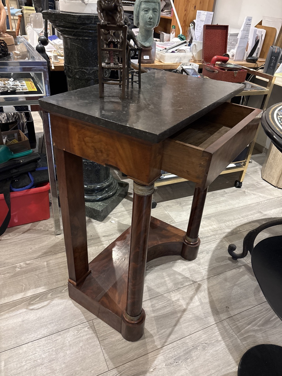 Small Mahogany Empire Console Table -photo-4