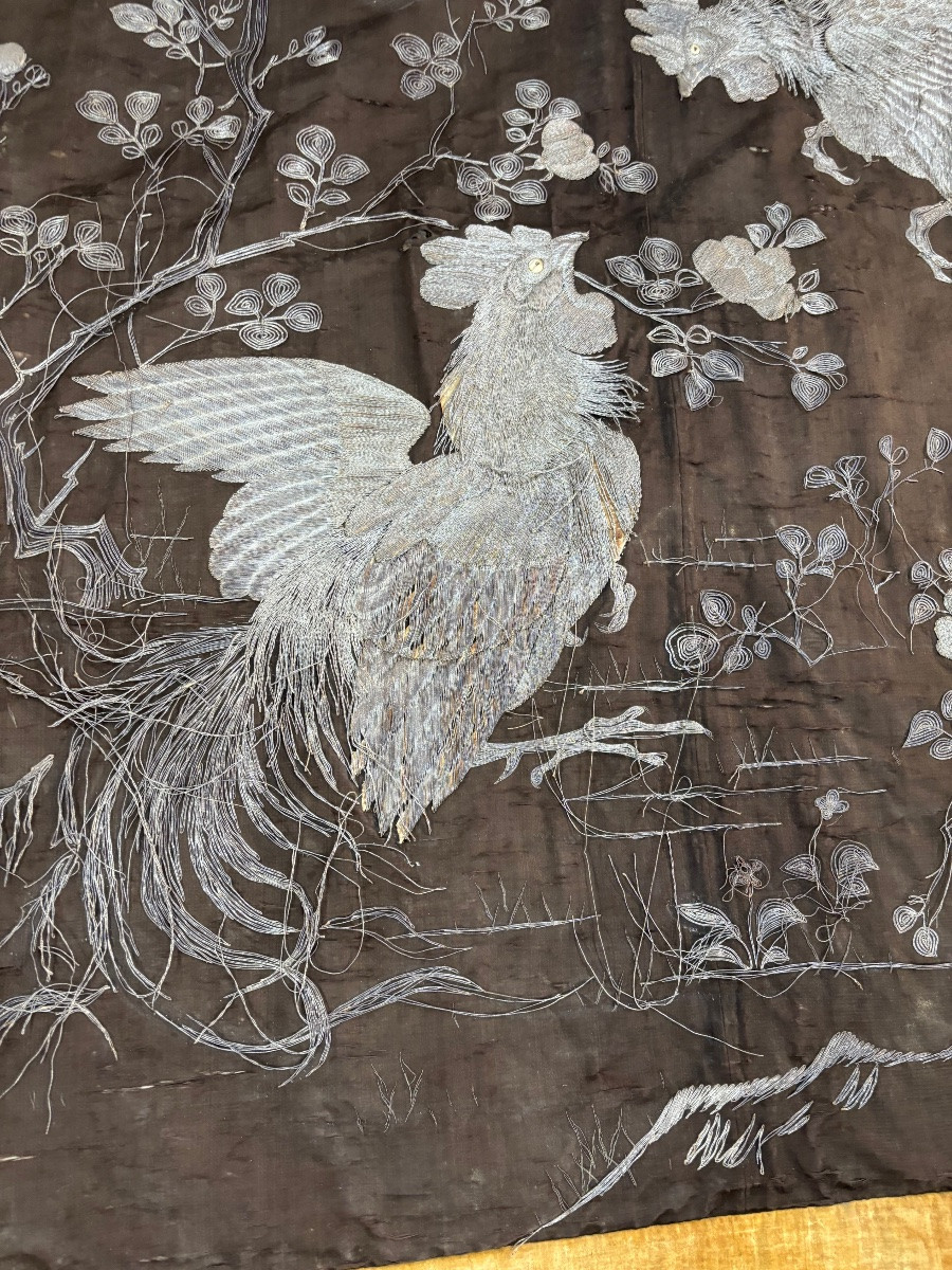 2 Japanese Silver Embroidery -photo-1