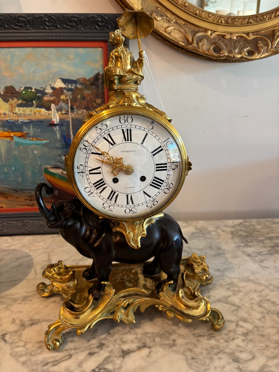 Pendule à l éléphant : maison Chardon 