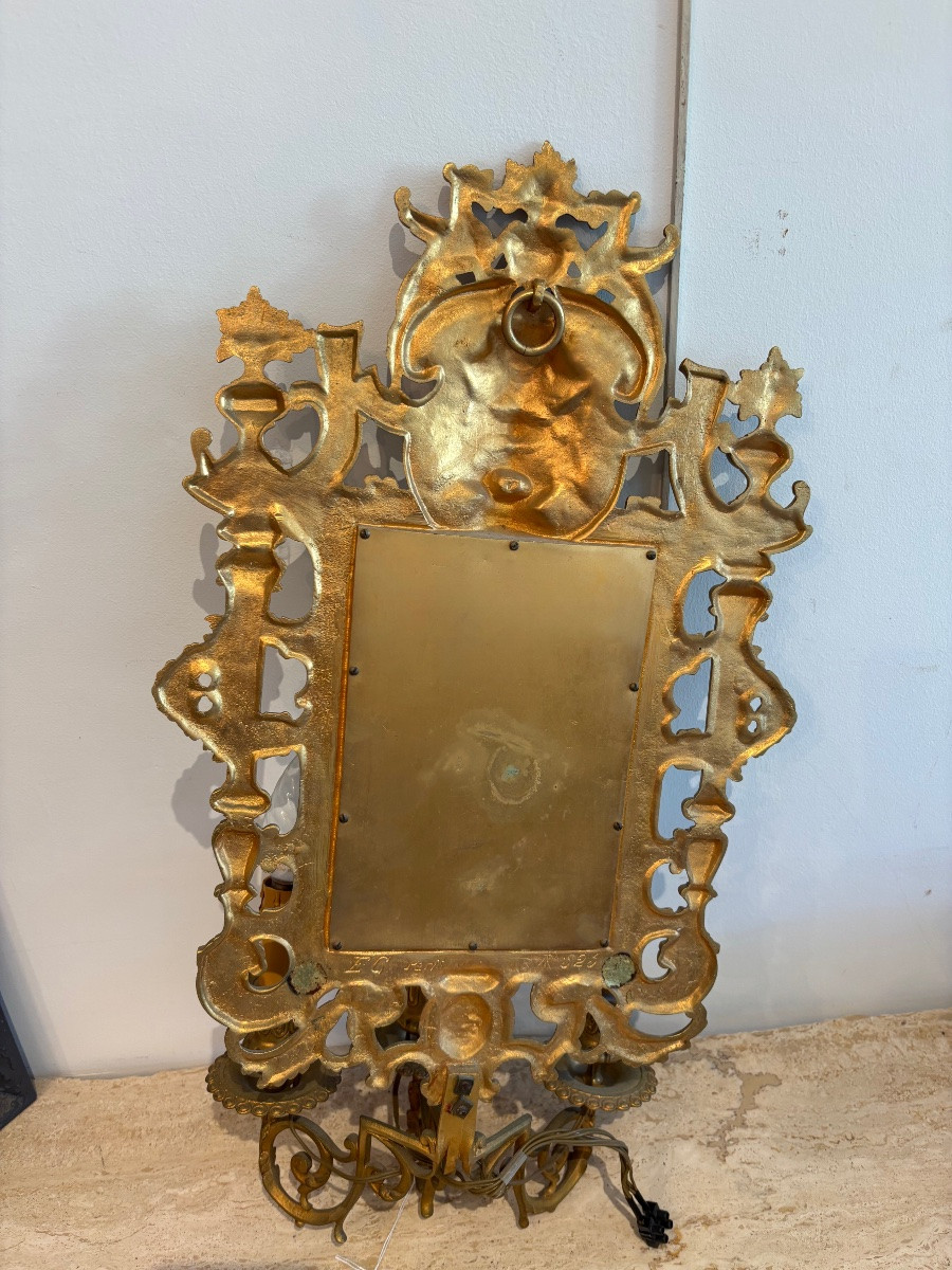 Pair Of Gilded Bronze Sconces N |||-photo-1