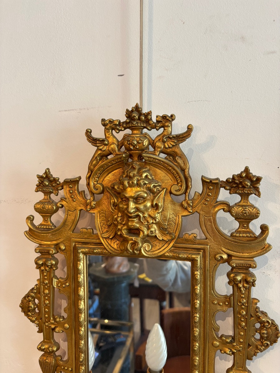 Pair Of Gilded Bronze Sconces N |||-photo-4