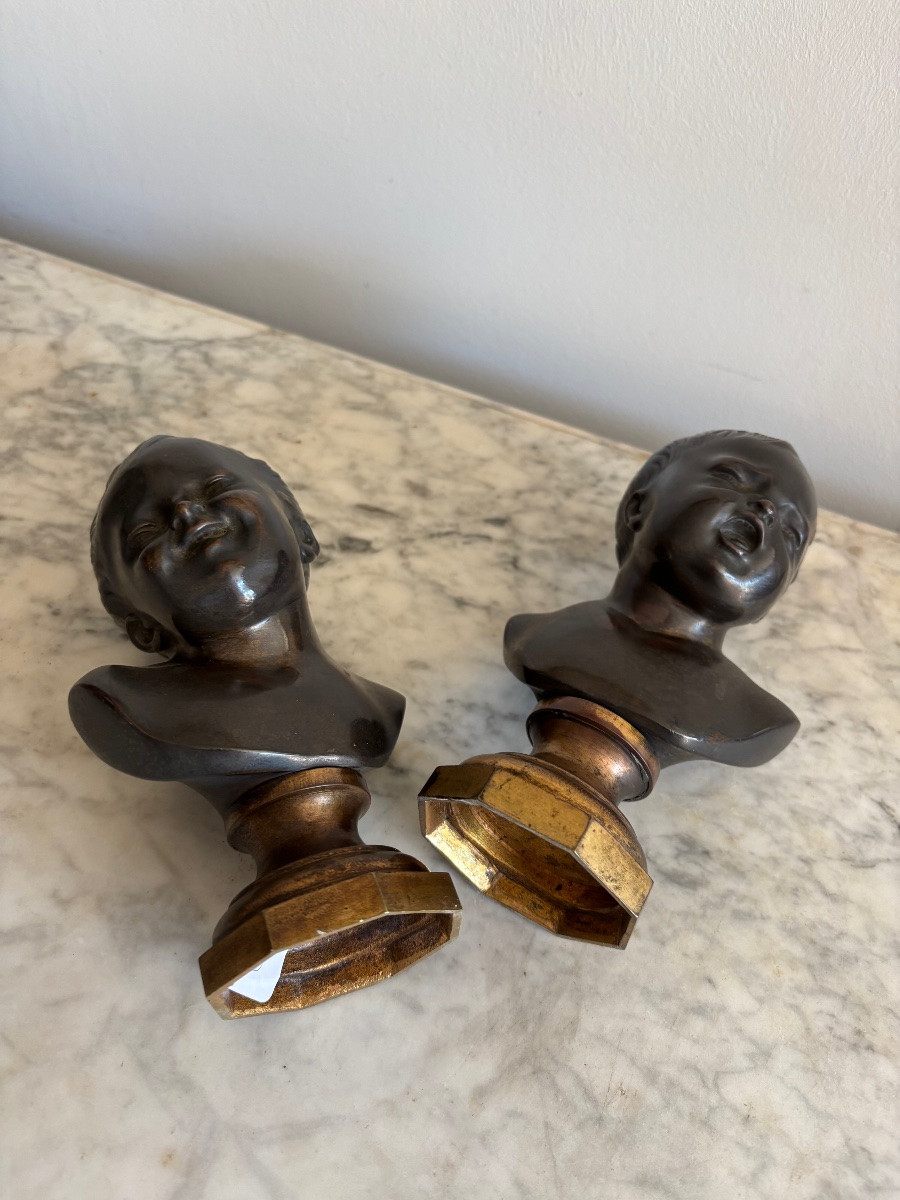 2 Bronzes Jean qui pleure et Jean qui rit -photo-2