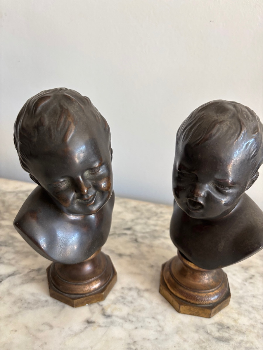 2 Bronzes Jean qui pleure et Jean qui rit -photo-4