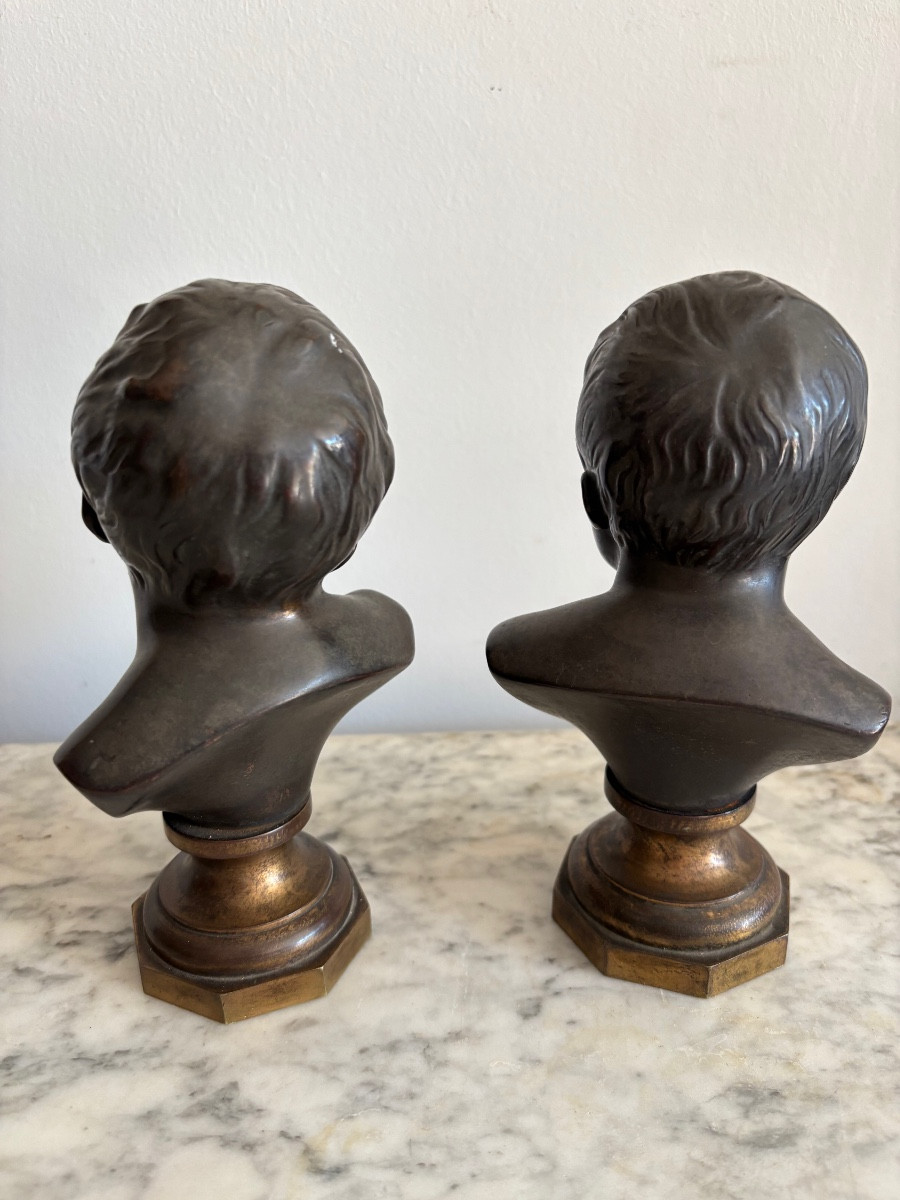 2 Bronzes Jean qui pleure et Jean qui rit -photo-1