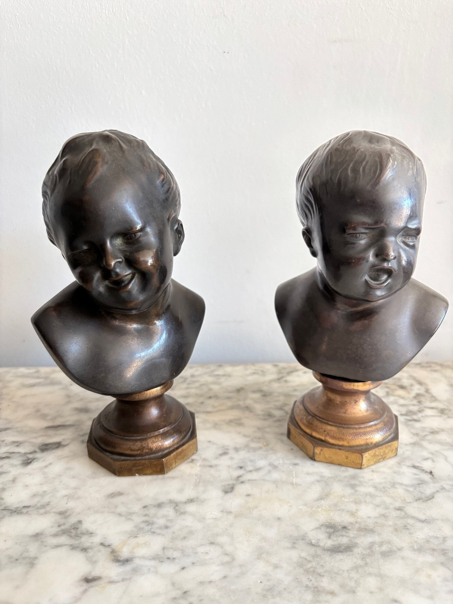 2 Bronzes Jean qui pleure et Jean qui rit -photo-2