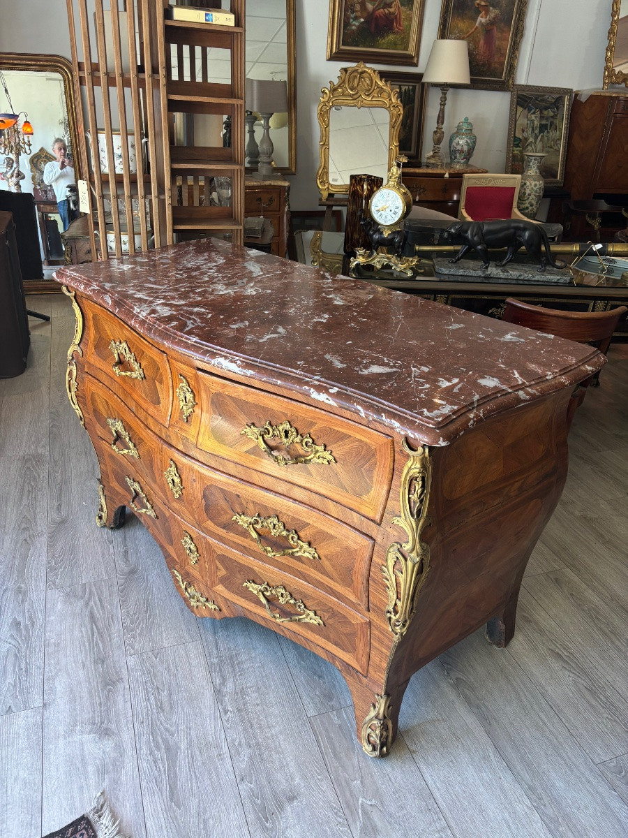 Commode Louis XV  18 iem tombeau marqueterie -photo-2
