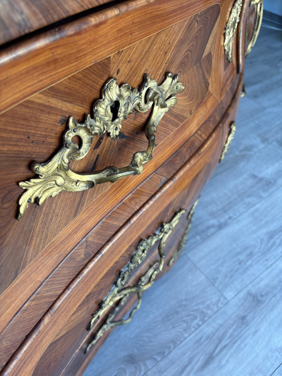 Commode Louis XV  18 iem tombeau marqueterie -photo-4