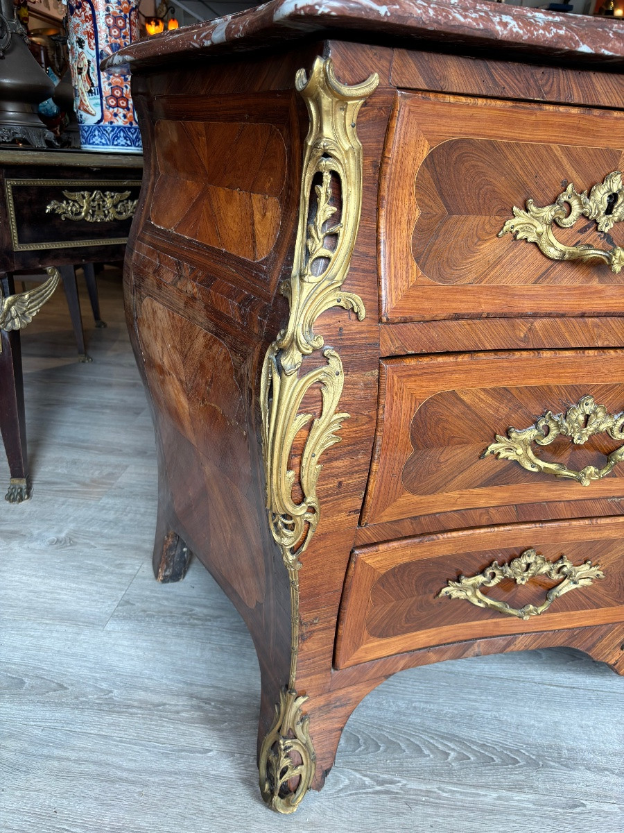 Commode Louis XV  18 iem tombeau marqueterie -photo-5