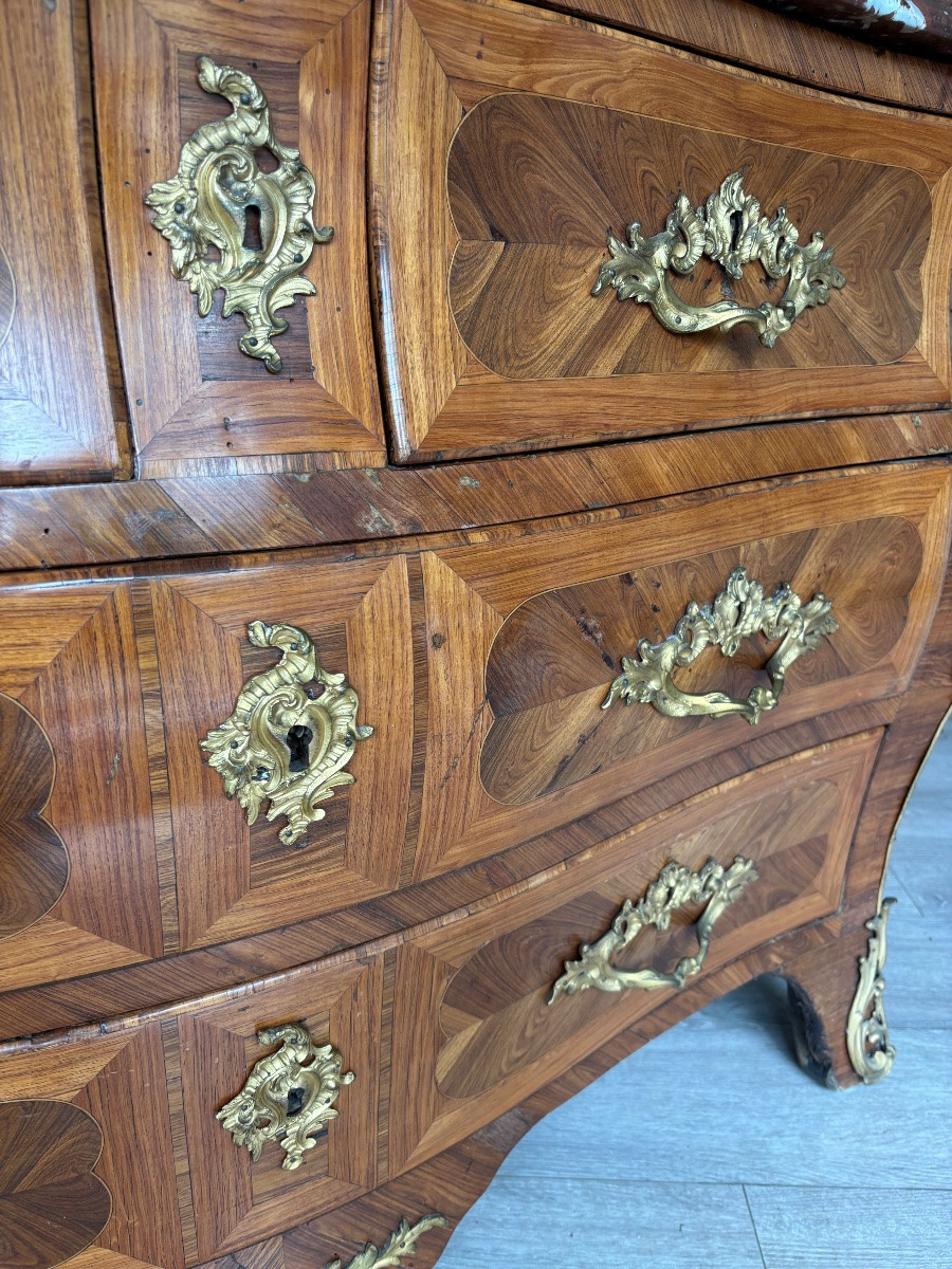 Commode Louis XV  18 iem tombeau marqueterie -photo-6