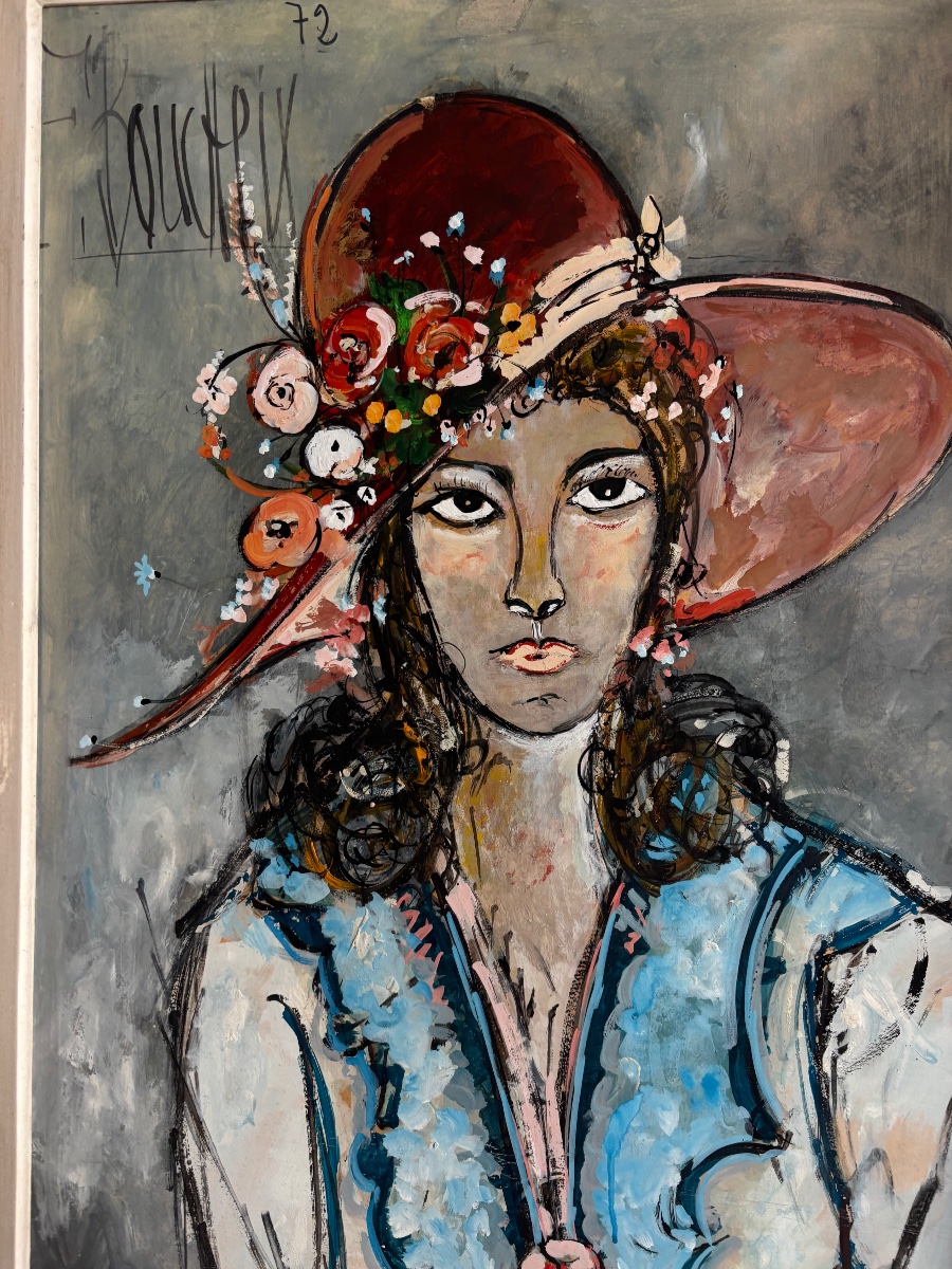 Painting : Lady With A Hat : F Boucheix-photo-2