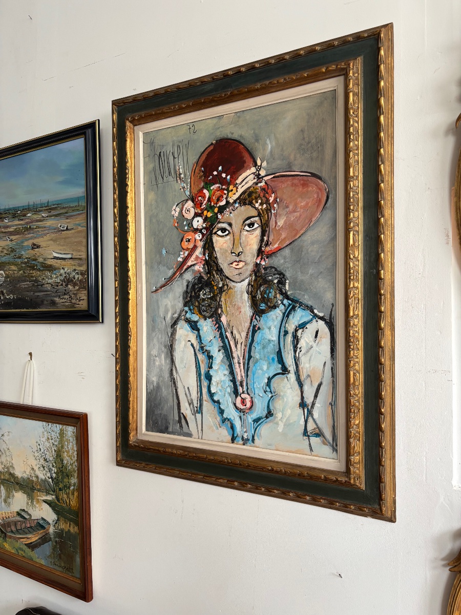 Painting : Lady With A Hat : F Boucheix-photo-3