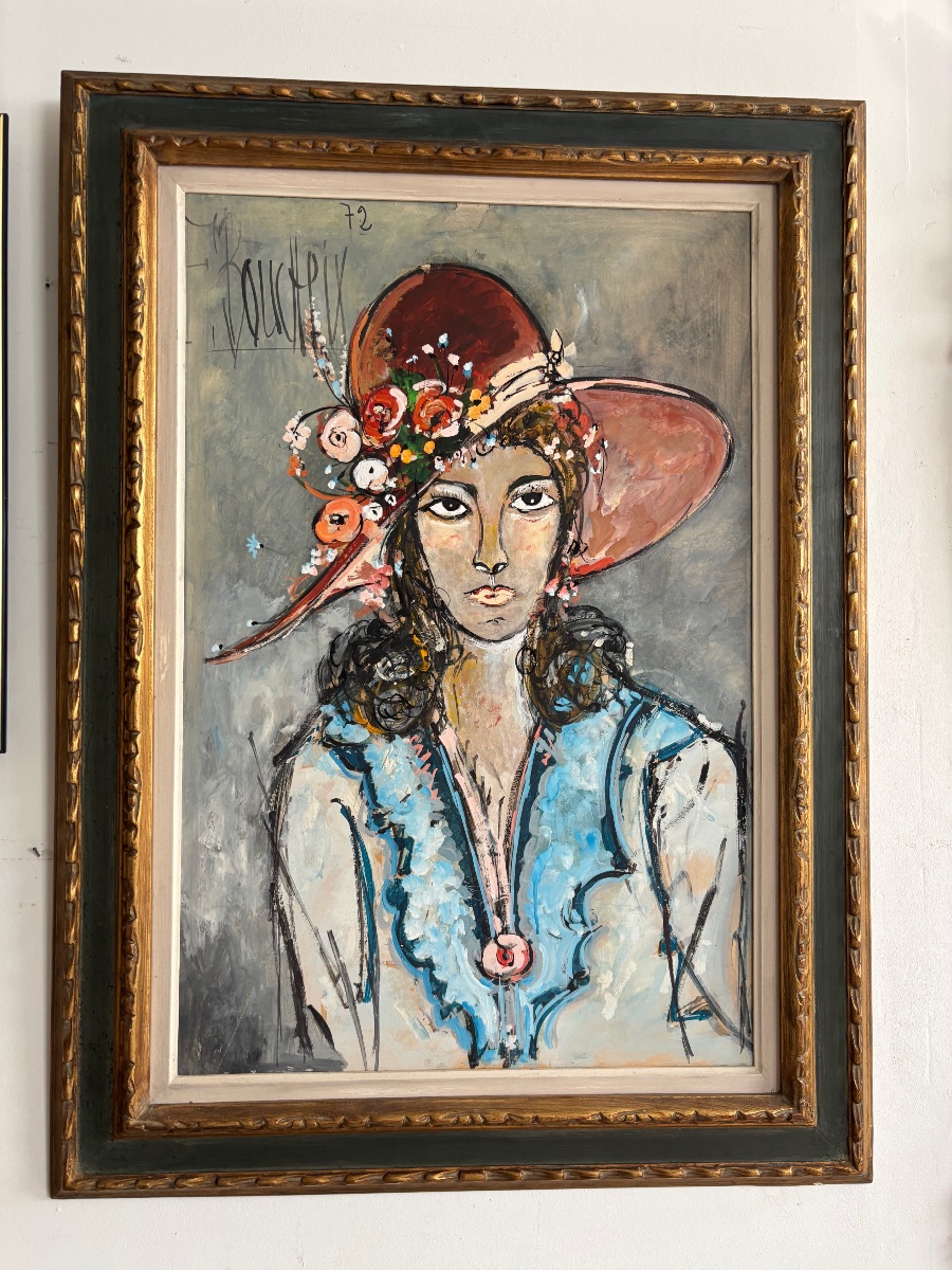 Painting : Lady With A Hat : F Boucheix