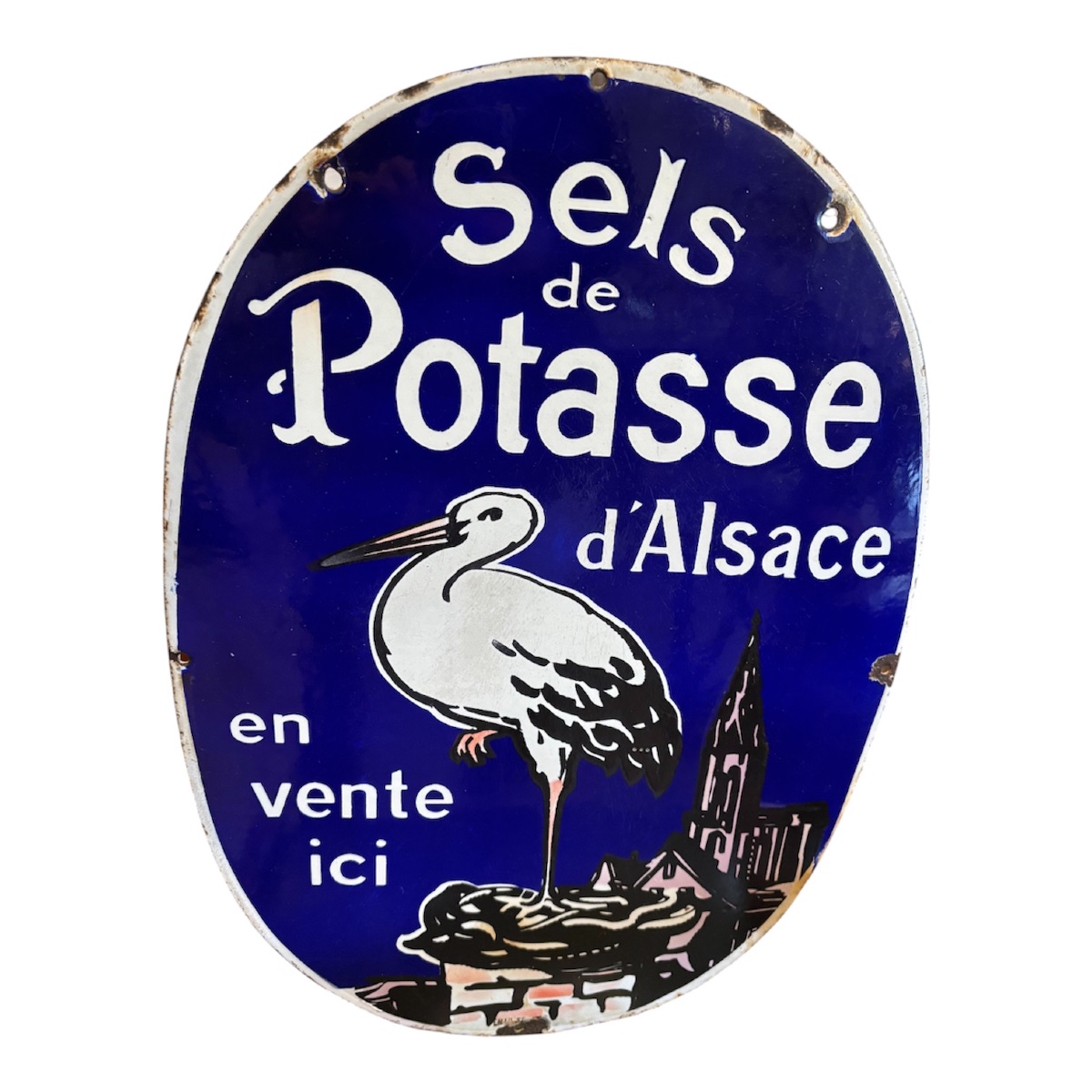 Plaque émaillée authentique potasse d Alsace 