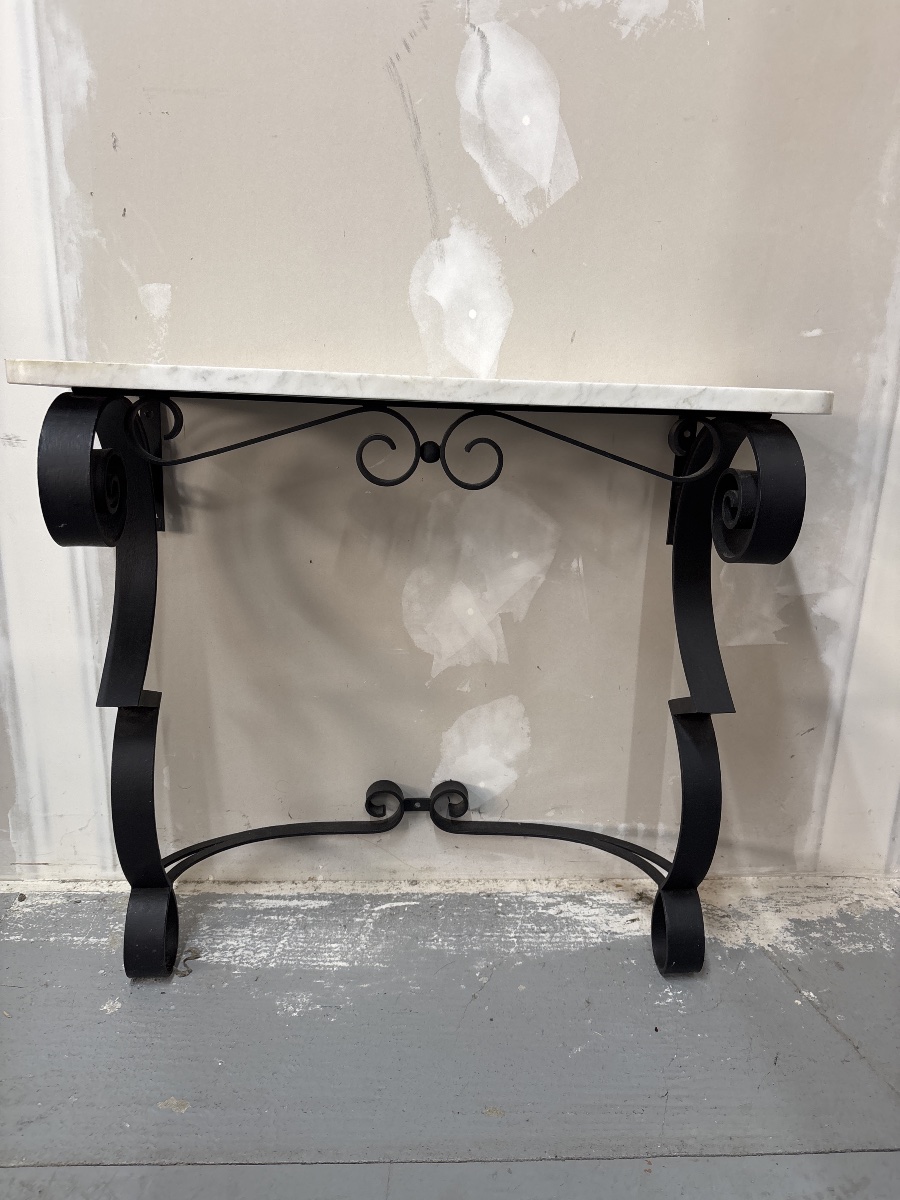 1959/60s Wrought Iron Console Table Raymond Subes -photo-2